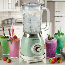 Ariete Vintage 1000W Glass Jug Blender 1.5L with 4 Speeds Pulse Ice Crush Stainless Steel Blades Green