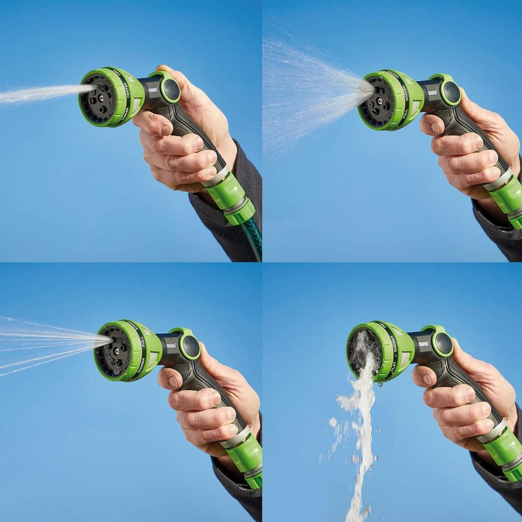 Draper 8 Pattern Spray Gun With Thumb Control - Green