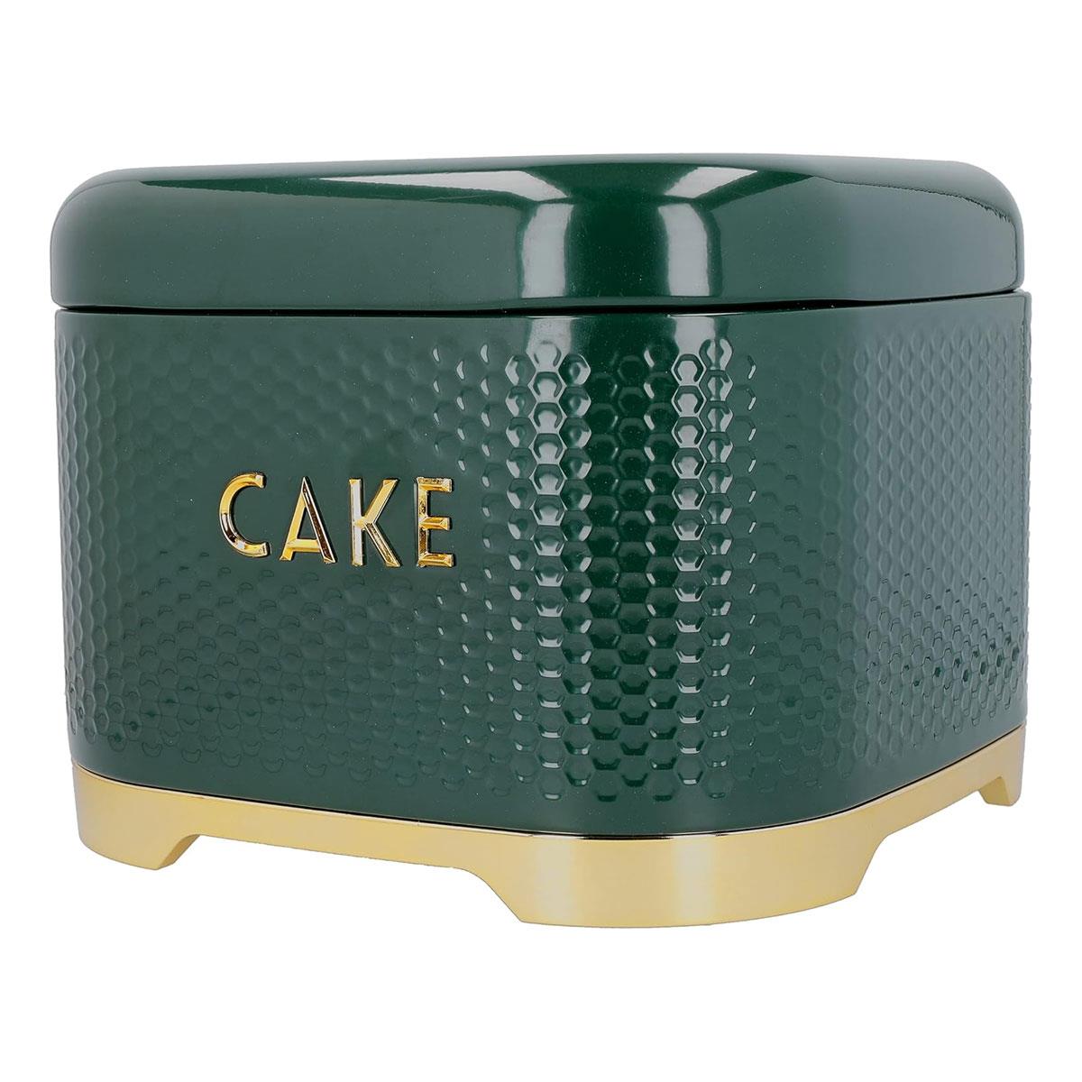 KitchenCraft Lovello Textured Cake Tin - Hunter Green/Gold