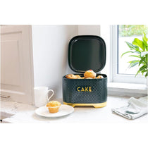 KitchenCraft Lovello Textured Cake Tin - Hunter Green/Gold
