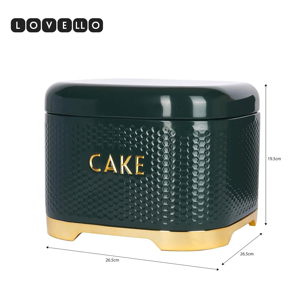 KitchenCraft Lovello Textured Cake Tin - Hunter Green/Gold