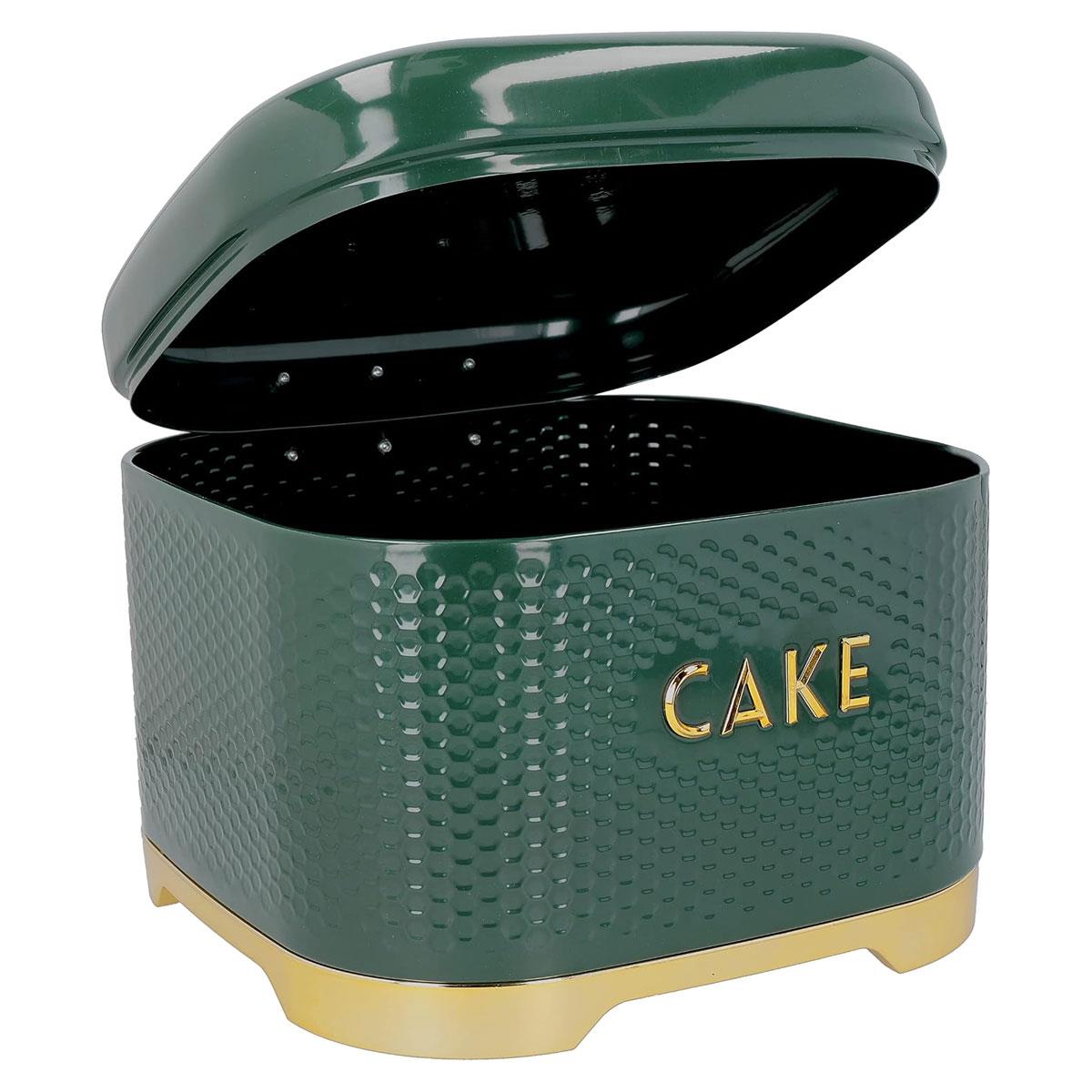 KitchenCraft Lovello Textured Cake Tin - Hunter Green/Gold