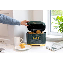 KitchenCraft Lovello Textured Cake Tin - Hunter Green/Gold