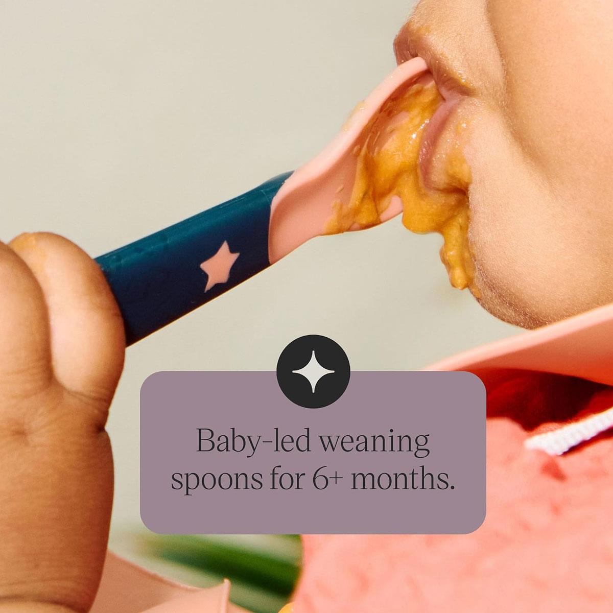 Tommee Tippee Easigrip Self-Feeding Weaning Spoons Chunky Handles 6M+ 5 Pack - Multicolour