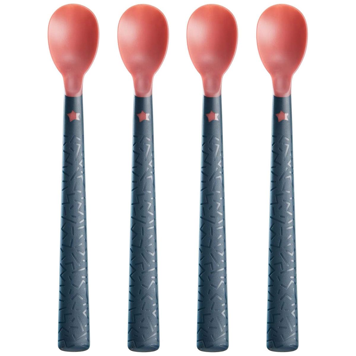 Tommee Tippee Heat Sense Weaning Spoons With BACSHIELD Antibacterial And Long Anti-Slip Handles 4M+ 4 Pack