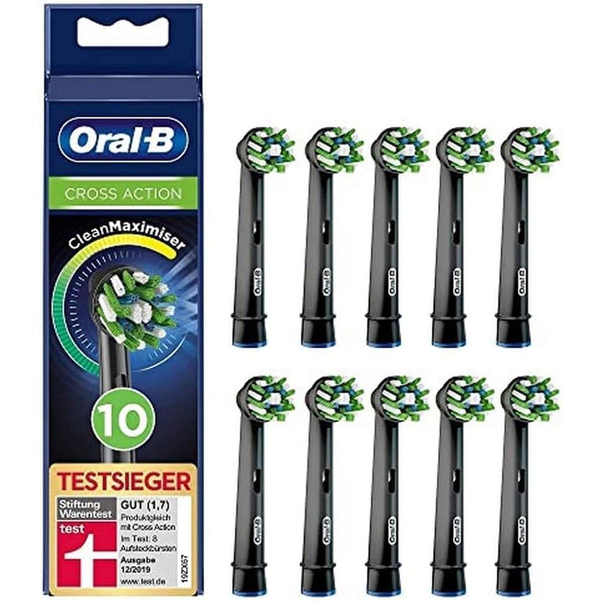 Oral-B CrossAction CleanMaximser Electric Toothbrush Head Black - 10 Pack