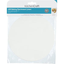 KitchenCraft Round 20cm Siliconised Baking Parchment Papers 100 Piece - White