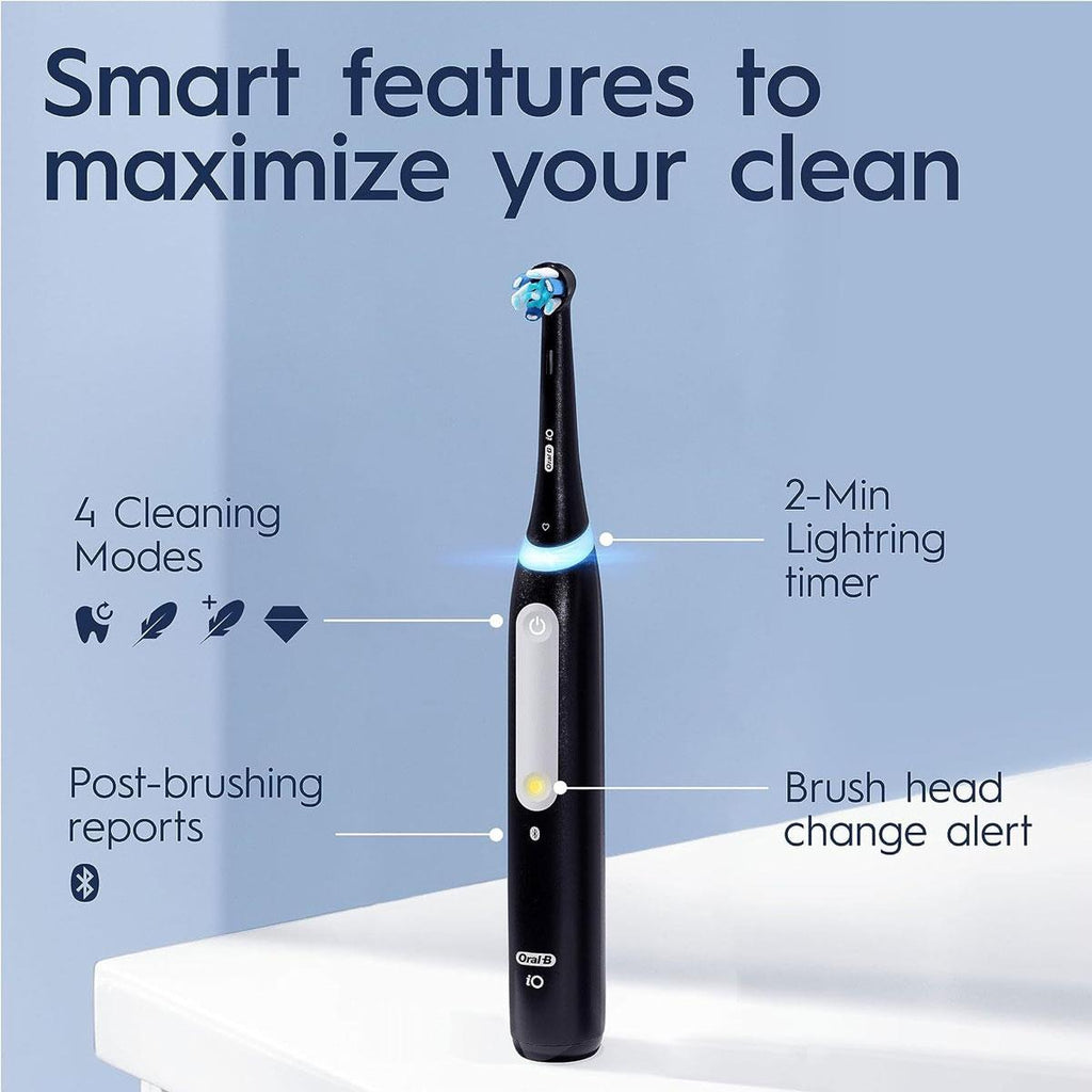 Oral-B iO4 Electric Toothbrush With 1 Toothbrush Head And Travel Case - Black
