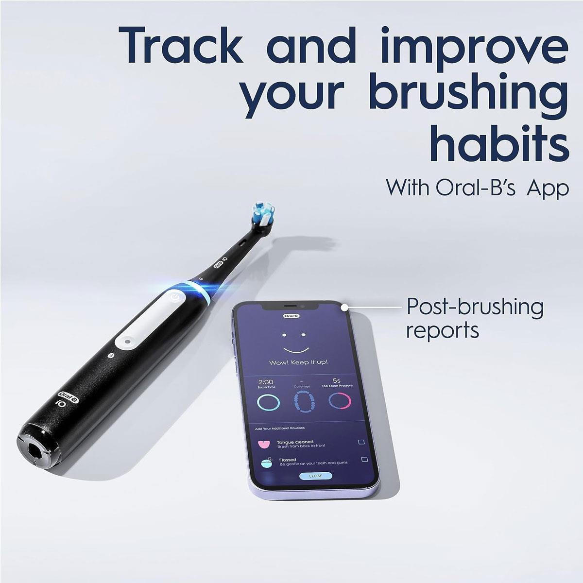 Oral-B iO4 Electric Toothbrush With 1 Toothbrush Head And Travel Case - Black