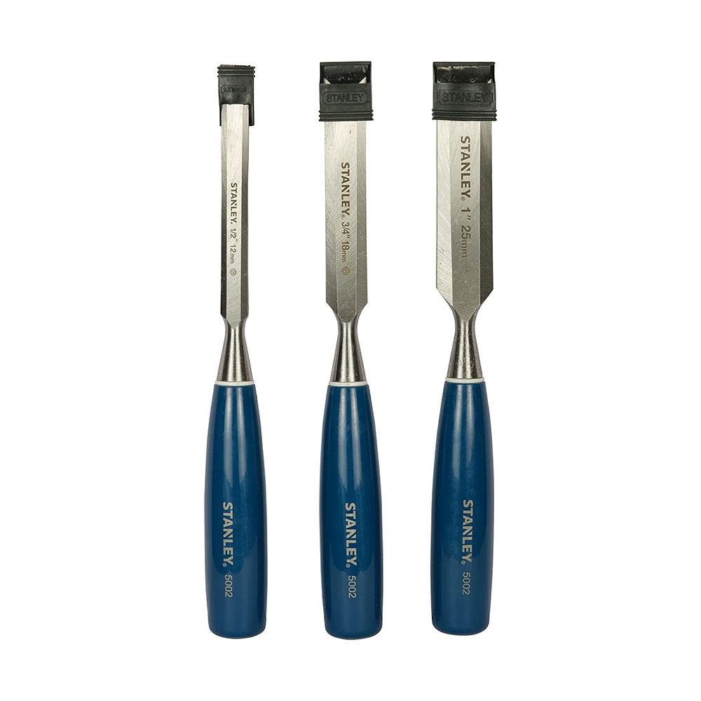 Stanley 5002 Series Bevel Edge Chisel 12mm 18mm 25mm Set - 3 Pieces