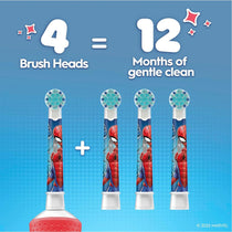 Oral-B Marvel Spider Man Kids Electric Toothbrush Replacement Brush Heads 3+ Years - 4 Pack
