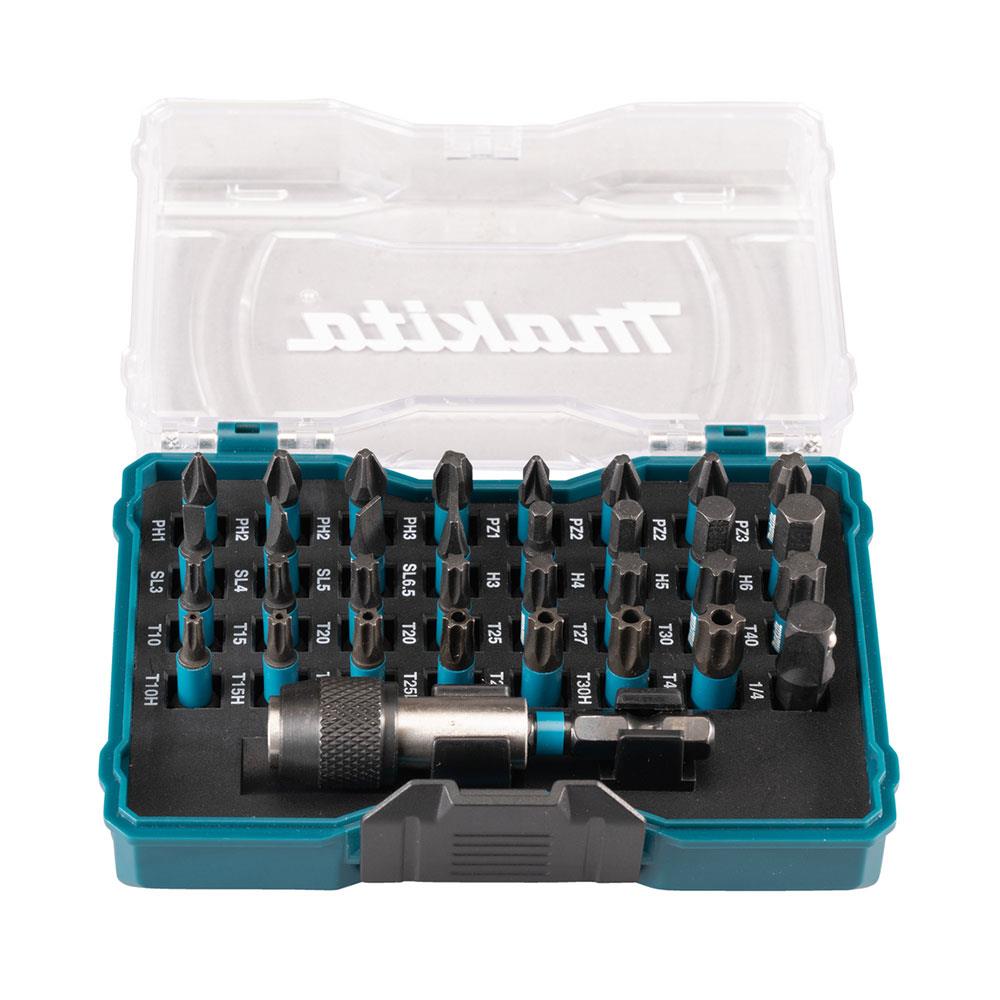 Makita Impact Driver Impact Screwdriver Bit Set + Holder 33 Piece Black - Black