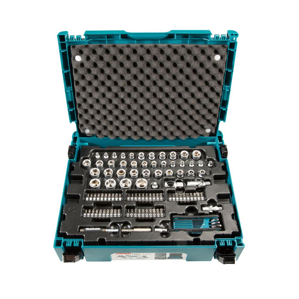 Makita General Maintenance Hand Tools Kit Spanner Socket Screwdriver Set In Makpac Case - 120 Piece