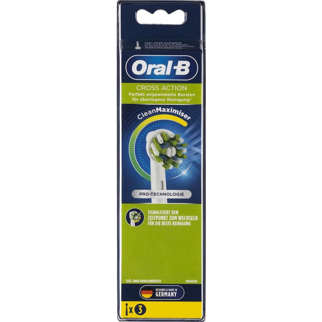 Oral-B Cross Action Clean Maximizer Electric Toothbrushes Replacement Brush Heads 3 Pack - White