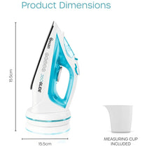 Swan 2-In-1 Cord or Cordless Steam Iron 360 Glide Ceramic Soleplate 2800W 300ml Water Tank - Blue