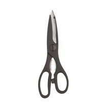 KitchenCraft 3-In-1 Kitchen Multi-Purpose Scissors 21cm With Bottle Opener Stainless Steel Blades - Black