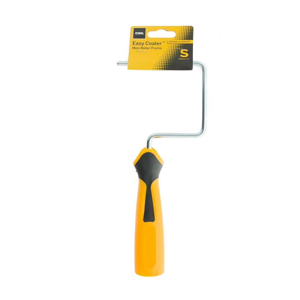 Coral Easy Coater Mini Paint Roller Frame With Soft Grip Handle 4 Inch - Yellow