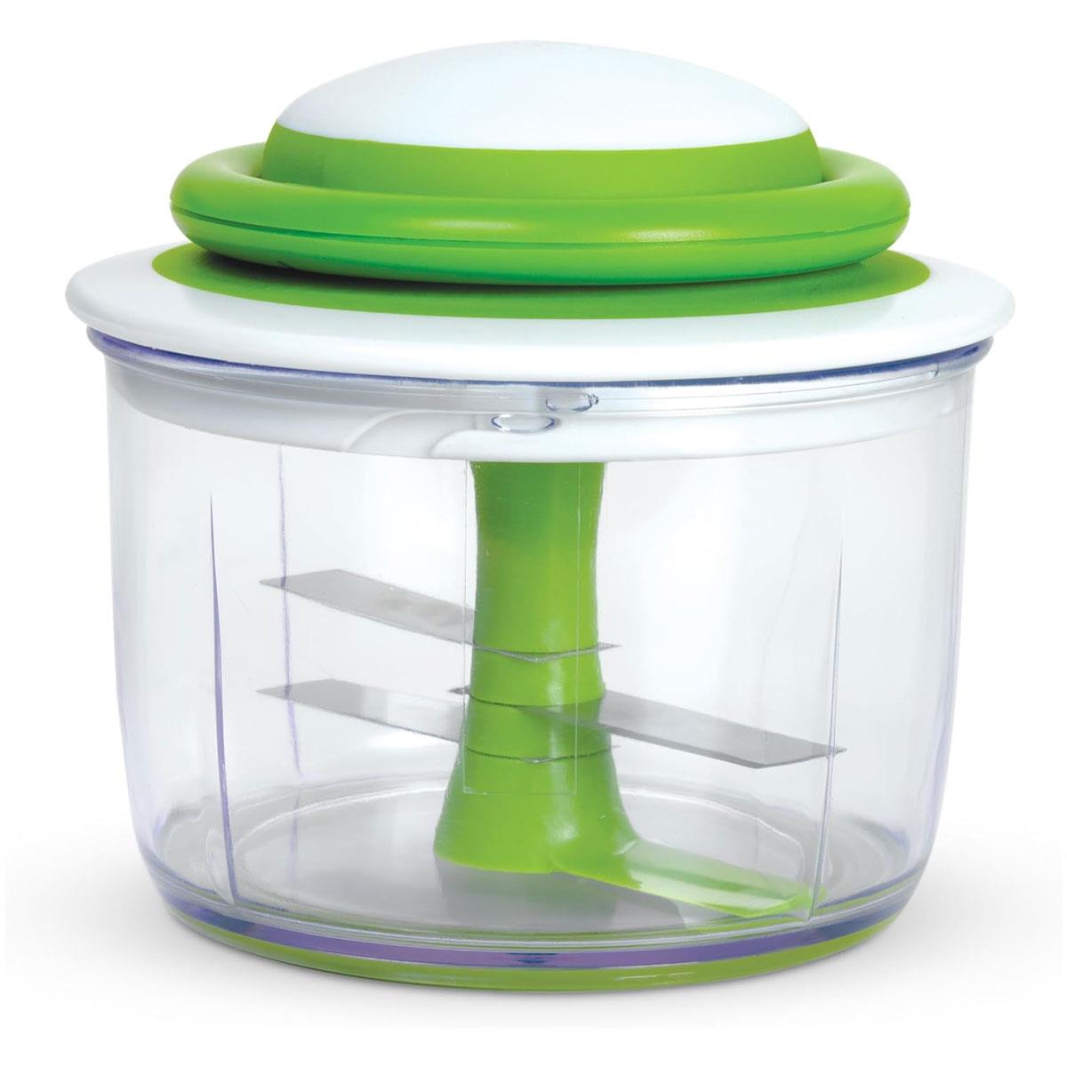Chef'n VeggiChop Vegetable Chopper For Chopping Nuts Herbs Onions Tomatoes - White/Green