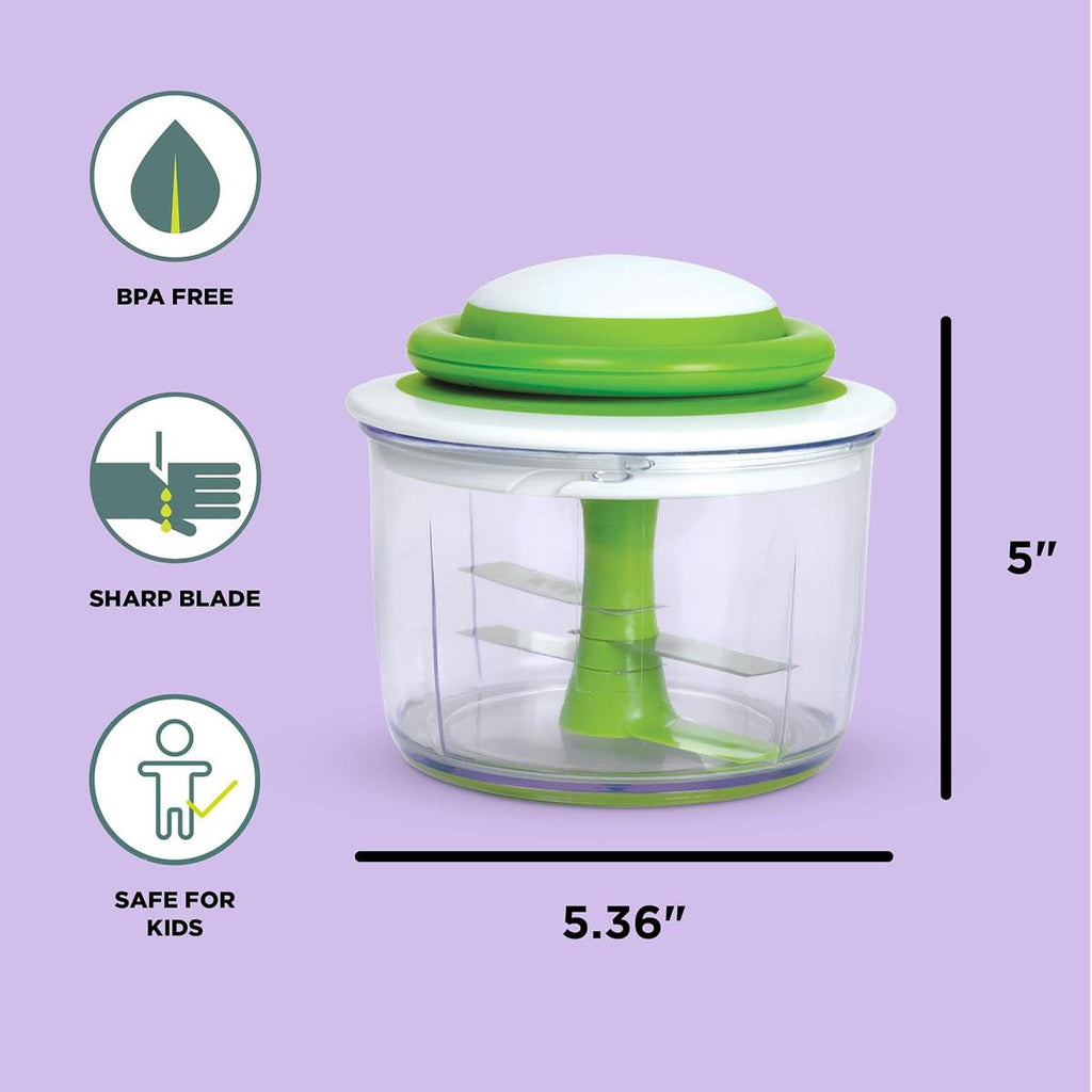 Chef'n VeggiChop Vegetable Chopper For Chopping Nuts Herbs Onions Tomatoes - White/Green
