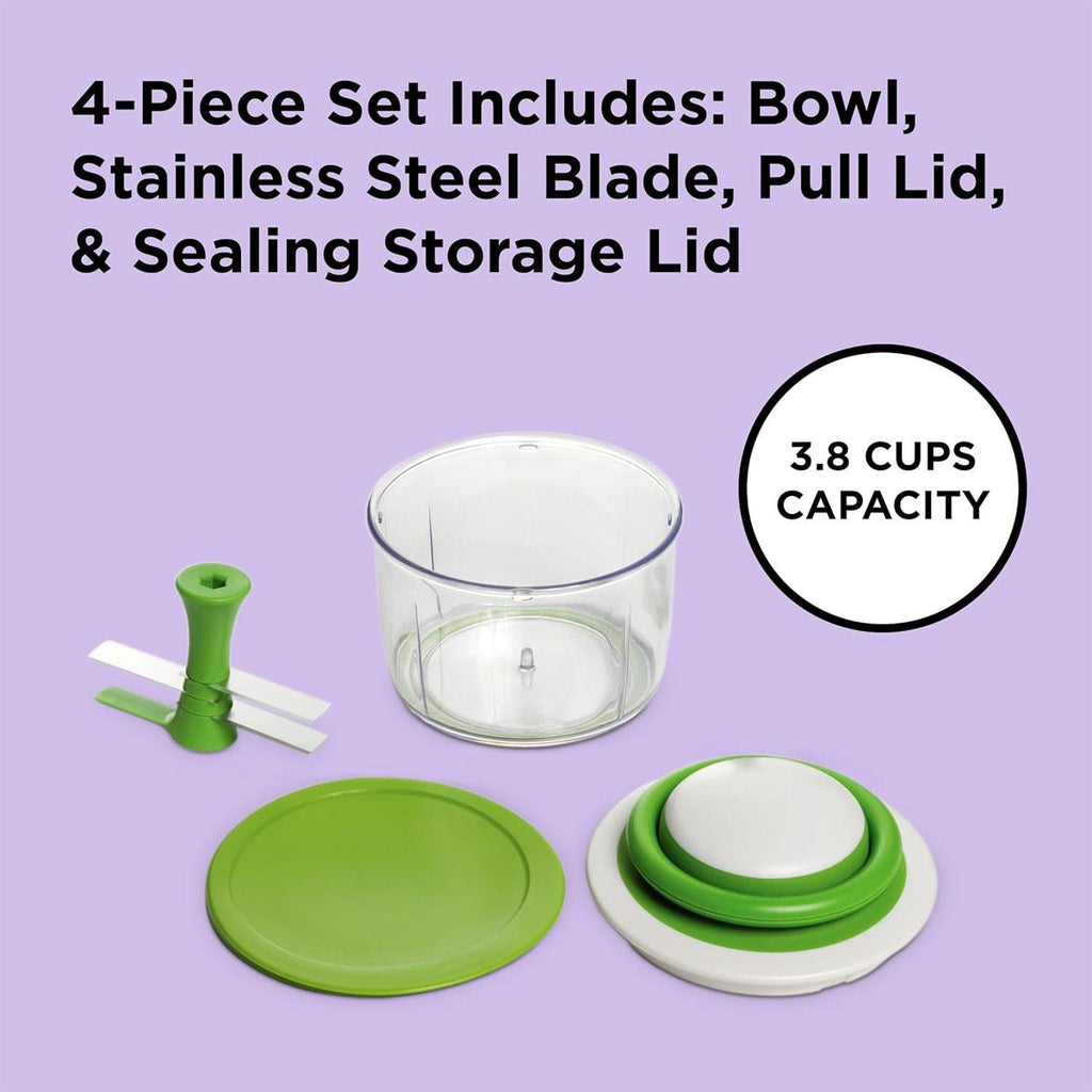 Chef'n VeggiChop Vegetable Chopper For Chopping Nuts Herbs Onions Tomatoes - White/Green