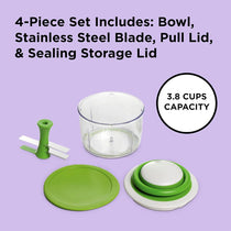 Chef'n VeggiChop Vegetable Chopper For Chopping Nuts Herbs Onions Tomatoes - White/Green