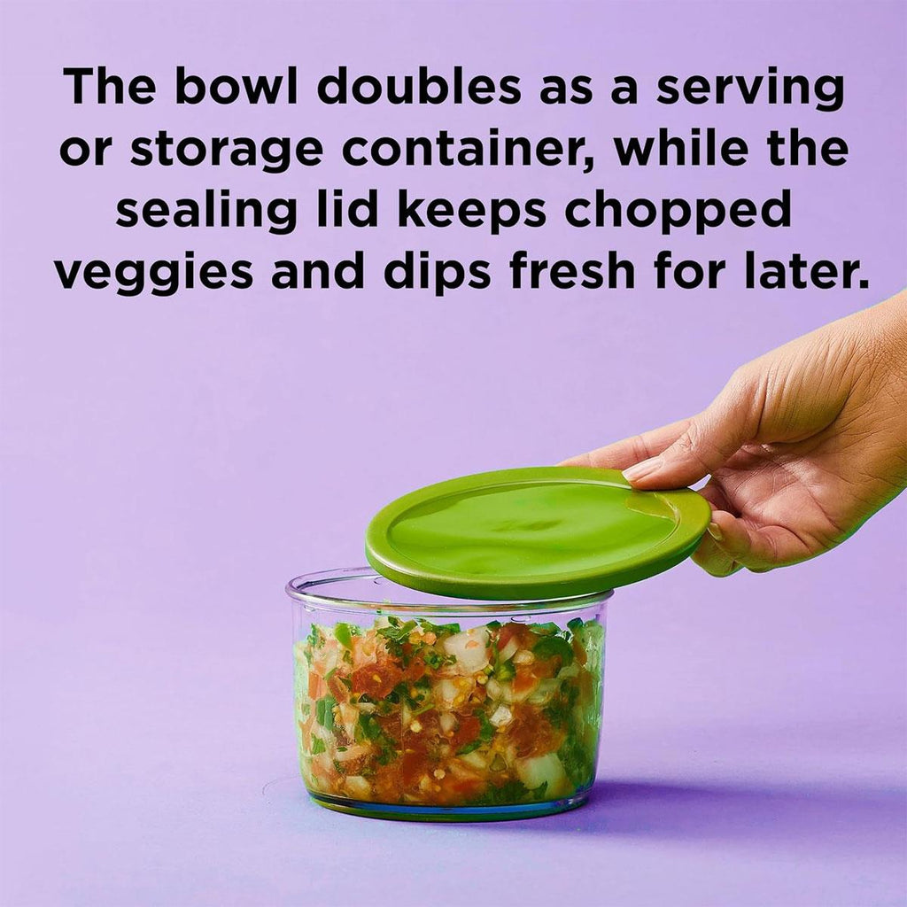 Chef'n VeggiChop Vegetable Chopper For Chopping Nuts Herbs Onions Tomatoes - White/Green