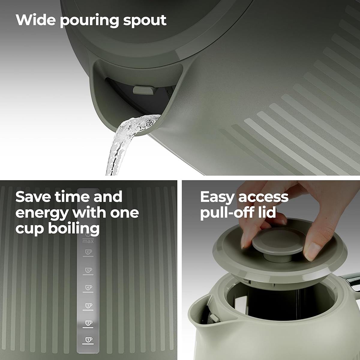 Kenwood Dusk Electric Kettle 3000W 1.7 Litres - Olive Green