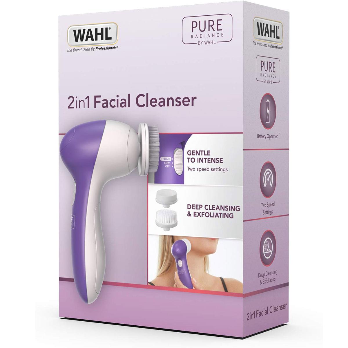 Wahl Pure Radiance 2 In 1 Facial Cleanser With 2 Interchangeable Heads - Purple