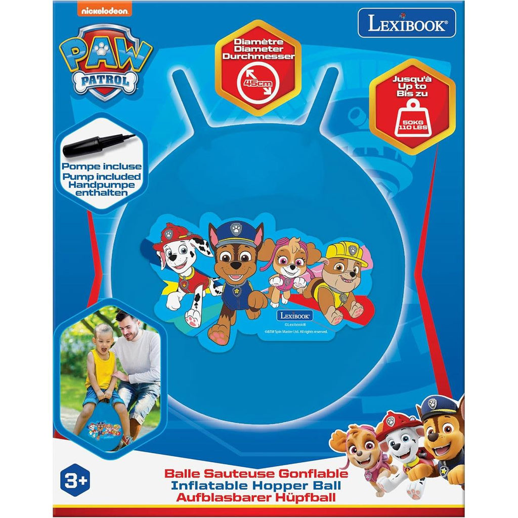 Lexibook Paw Patrol Inflatable Hopper Ball 45cm With Manual Pump - Blue