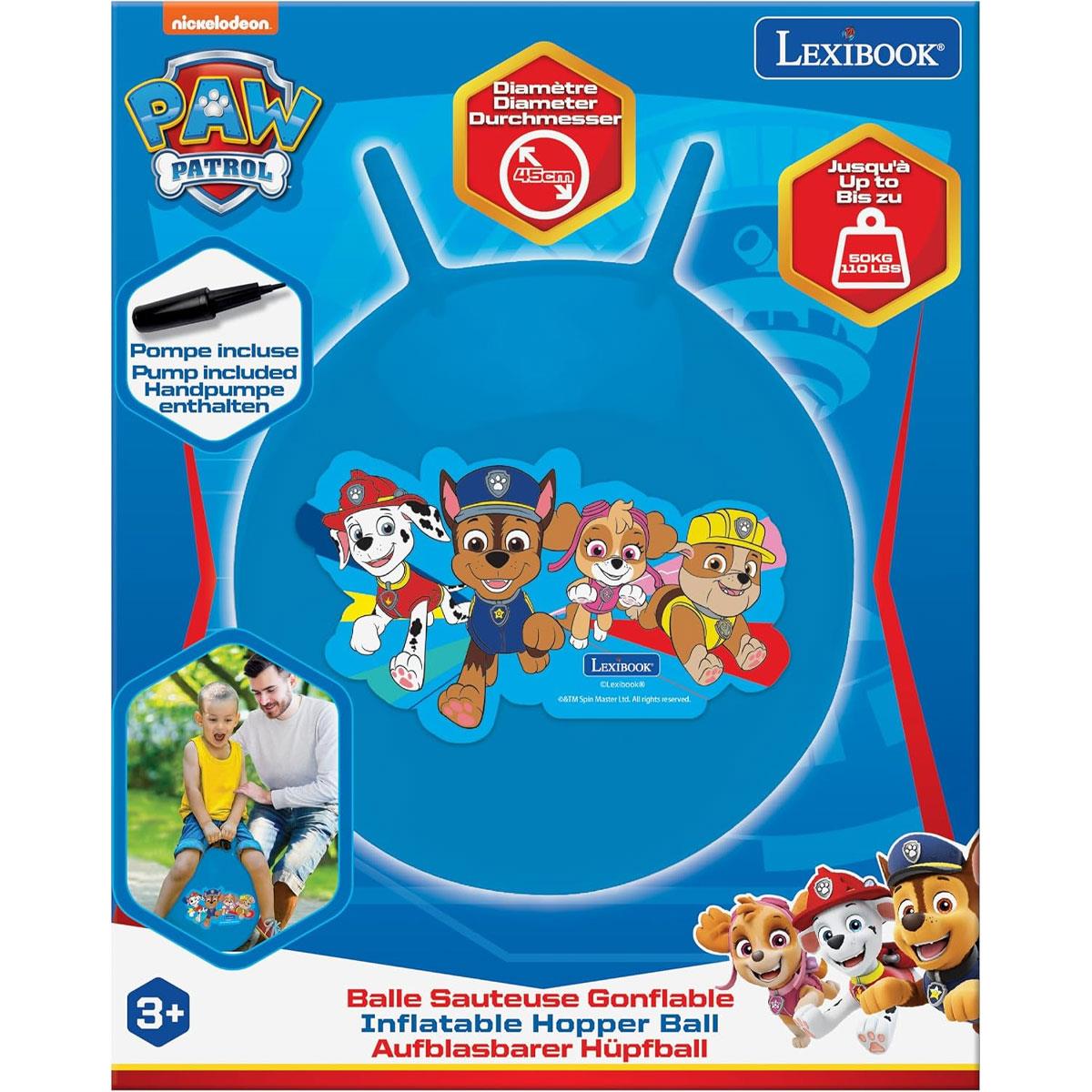 Lexibook Paw Patrol Inflatable Hopper Ball 45cm With Manual Pump - Blue