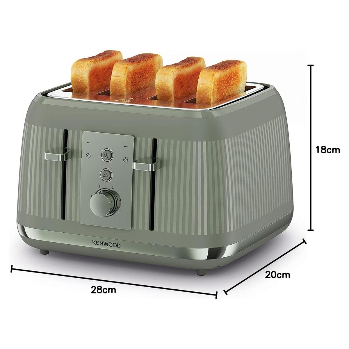 Kenwood Dusk 4 Slice Toaster With 5 Browning Settings 1800W - Olive Green