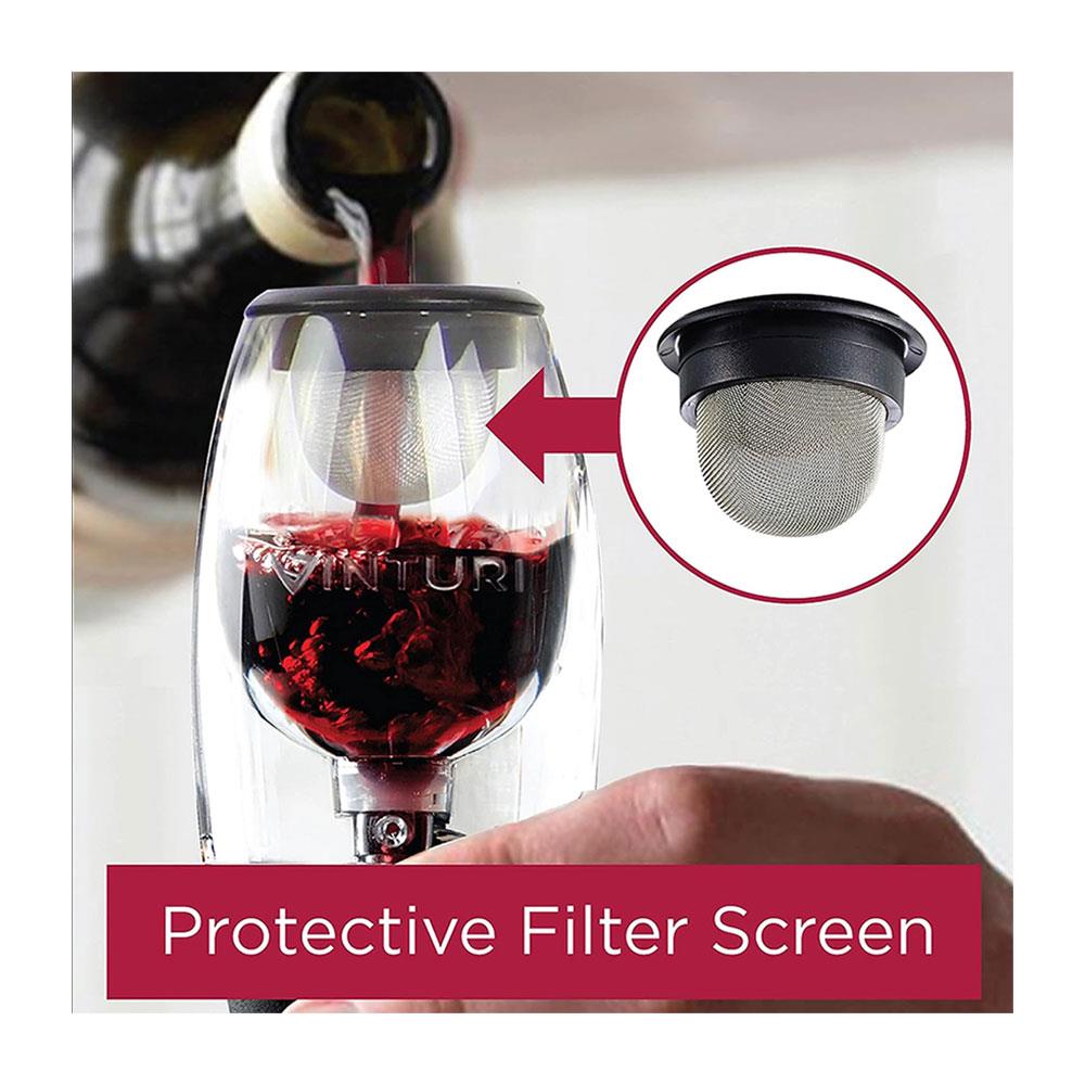 Vinturi Red Wine Aerator Christmas Gift Set With No-Drip Stand 750ml - Black