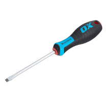 OX Tools Pro Slotted Flared Screwdriver Chrome Vanadium Steel 100mm x 5.5mm - Silver