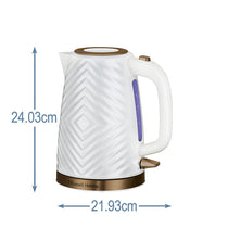 Russell Hobbs Groove Electric Kettle With Perfect Pour 3000W 1.7 Litre - White