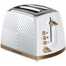 Russell Hobbs Groove 2 Slice Toaster With Frozen Cancel And Reheat Settings 850W - White
