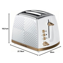 Russell Hobbs Groove 2 Slice Toaster With Frozen Cancel And Reheat Settings 850W - White