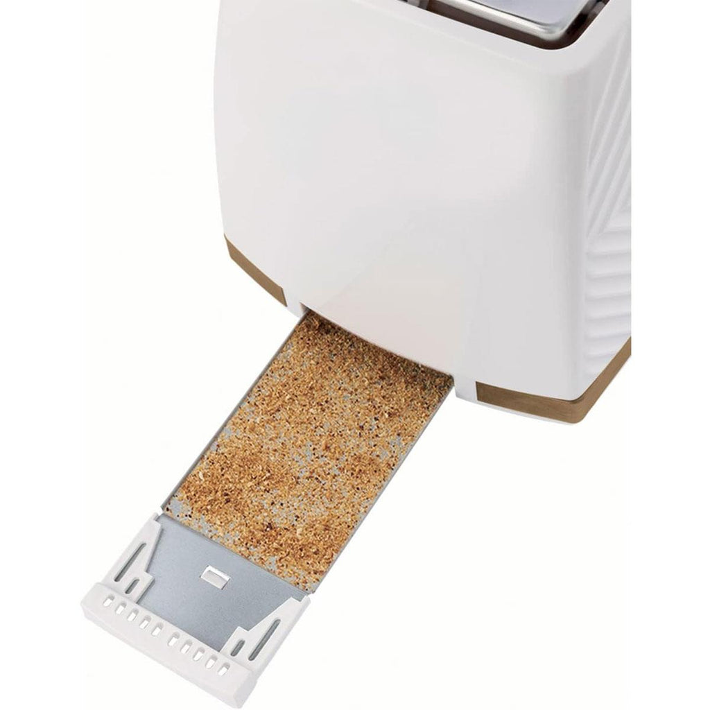 Russell Hobbs Groove 2 Slice Toaster With Frozen Cancel And Reheat Settings 850W - White