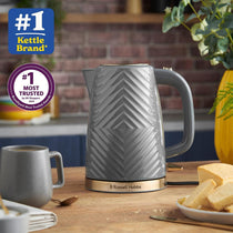 Russell Hobbs Groove Electric Kettle With Perfect Pour 3000W 1.7 Liter - Grey