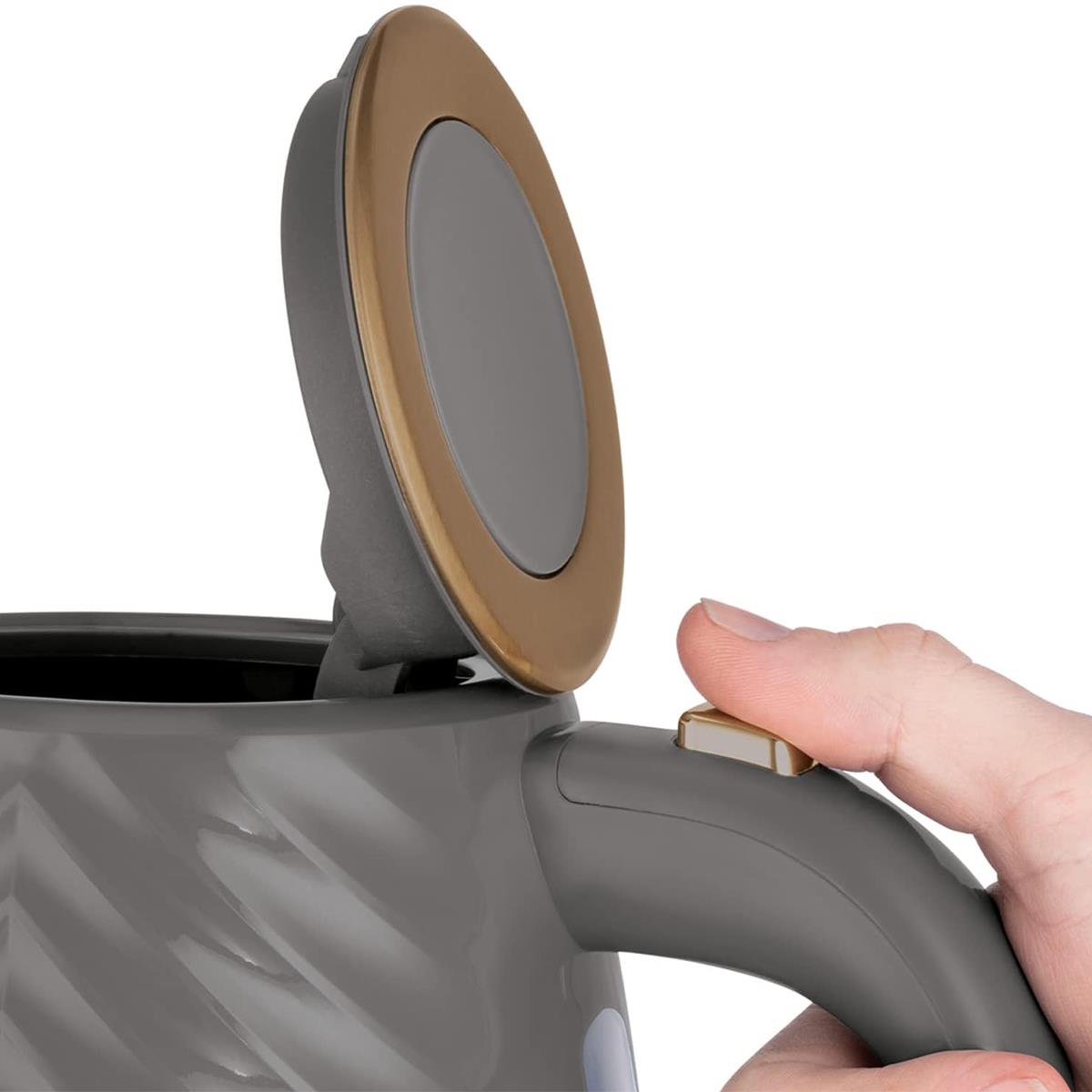 Russell Hobbs Groove Electric Kettle With Perfect Pour 3000W 1.7 Liter - Grey