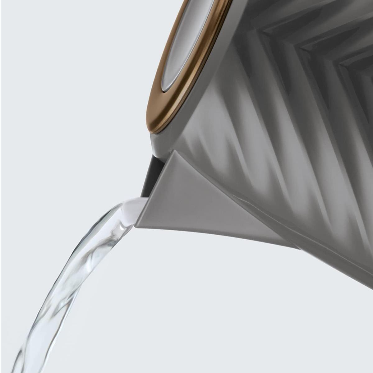 Russell Hobbs Groove Electric Kettle With Perfect Pour 3000W 1.7 Liter - Grey
