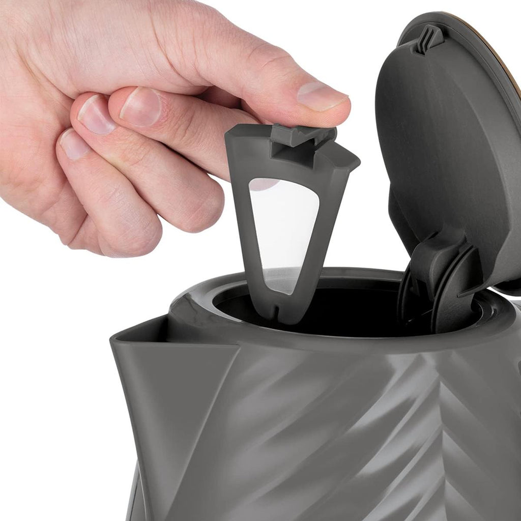Russell Hobbs Groove Electric Kettle With Perfect Pour 3000W 1.7 Liter - Grey