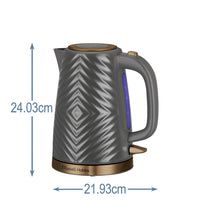 Russell Hobbs Groove Electric Kettle With Perfect Pour 3000W 1.7 Liter - Grey