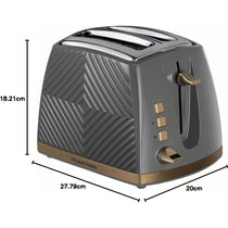 Russell Hobbs Groove 2 Slice Toaster With Frozen Cancel And Reheat Settings 850W - Grey