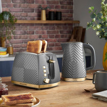 Russell Hobbs Groove 2 Slice Toaster With Frozen Cancel And Reheat Settings 850W - Grey