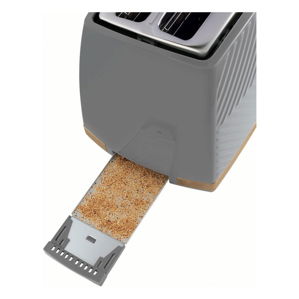 Russell Hobbs Groove 2 Slice Toaster With Frozen Cancel And Reheat Settings 850W - Grey