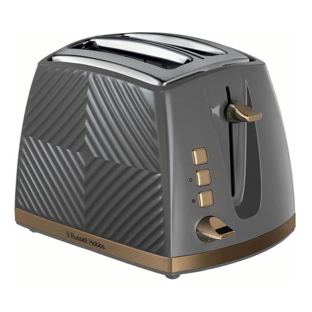 Russell Hobbs Groove 2 Slice Toaster With Frozen Cancel And Reheat Settings 850W - Grey