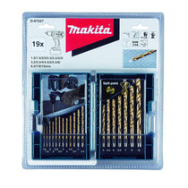 Makita HSS-TIN Metal Bit Set 1.5mm To 10mm - 19 Piece