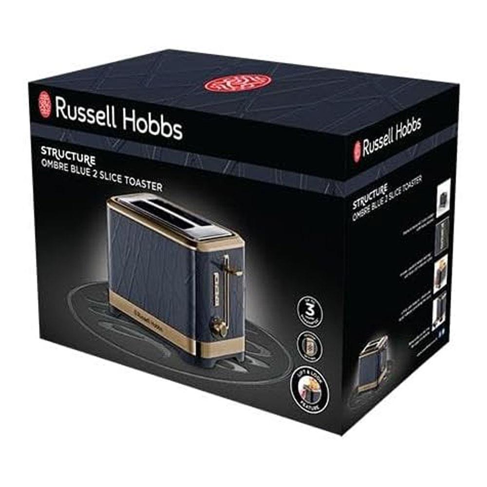 Russell Hobbs Structure 2 Slice Toaster Stainless Steel 1050W - Ombre Blue