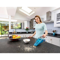 Black & Decker 7.2V Wet And Dry Dustbuster Cordless Hand Vacuum With Accessories 14W 0.38 Litres - Blue/Grey