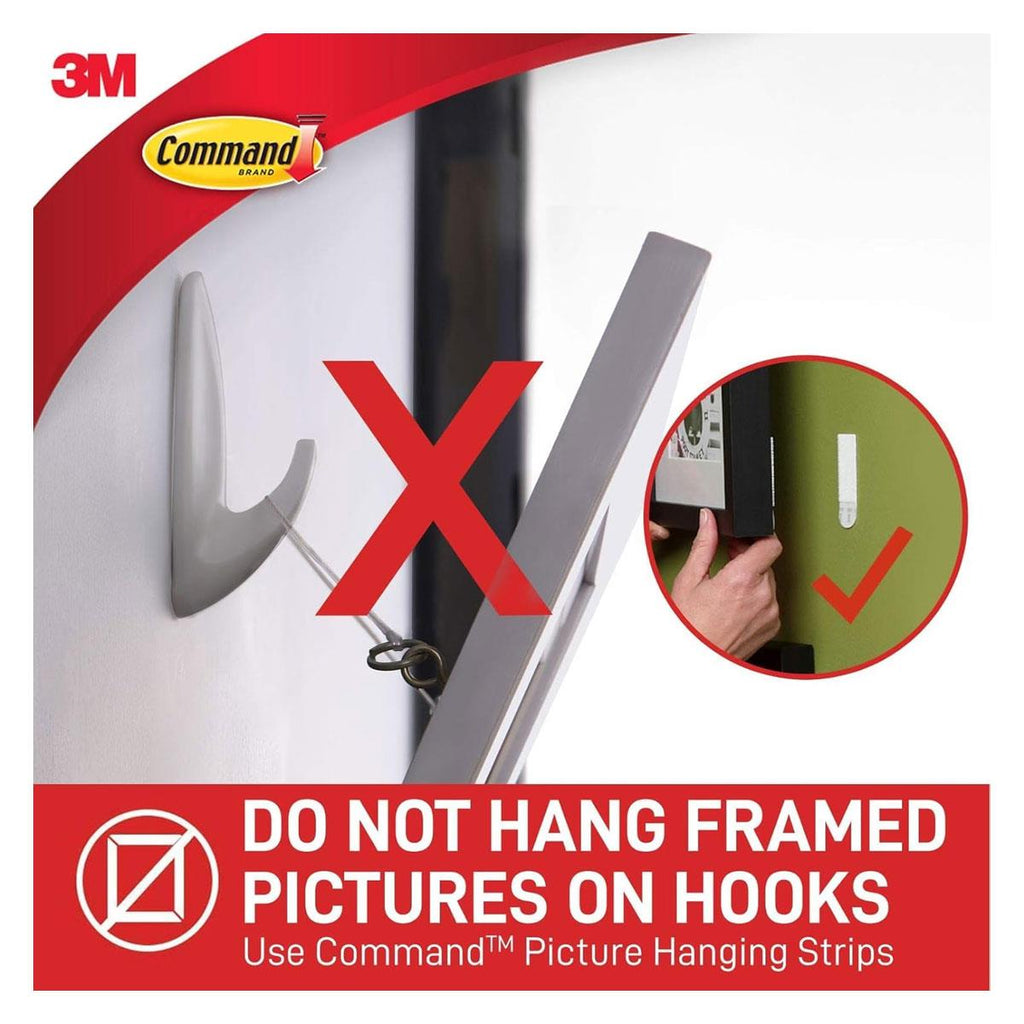 3M Command Small Designer Wall Hooks White 2 Hooks with 4 Adhesive Strips 450g Holding Power